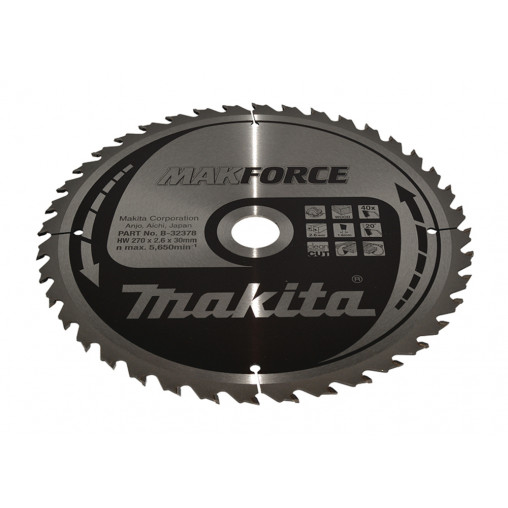 B-32378 Disco sierra circular , Makparace T.C.T, 270 x 30 mm, 40 D